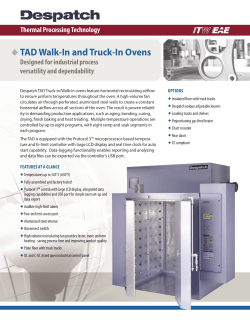 TAD Walk- in and Truck-in Ovens