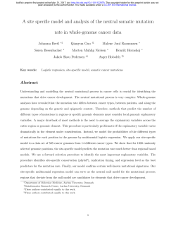A Site Specific Model And Analysis Of The Neutral Somatic Mutation