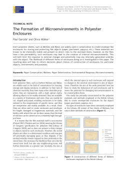 The Formation of Microenvironments in Polyester Enclosures