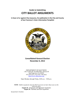 Ballot Argument Guide