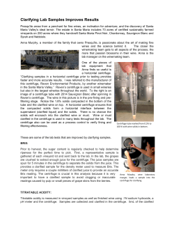 Clarifying Wine Samples Improves Lab Results