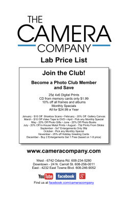 Lab Price List - The Camera Company
