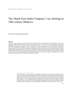 The Dutch East India Company`s tax farming in 18th century