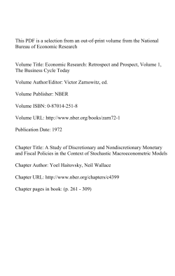 A Study of Discretionary and Nondiscretionary Monetary and Fiscal