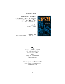 The United Nations: Confronting the Challenges of a Global Society