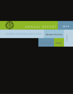 2014 Annual Report.indd - Ontario Good Roads Association