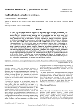 Health effects of agricultural pesticides