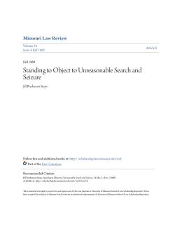 Standing to Object to Unreasonable Search and Seizure