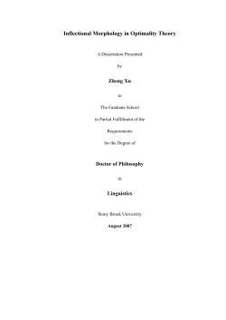 Inflectional Morphology in Optimality Theory