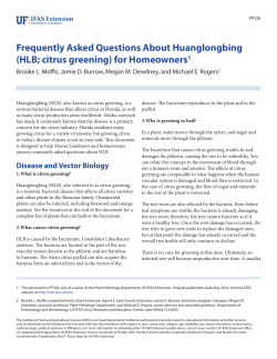 Frequently Asked Questions About Huanglongbing