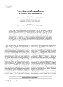 Processing complex graphemes in handwriting - GIPSA-Lab