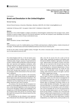 Brexit and Devolution in the United Kingdom