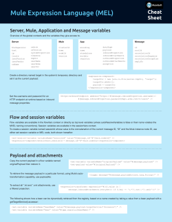 Mule Expression Language (MEL)