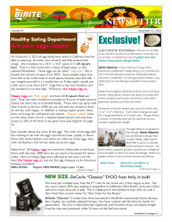 November 2016 Specialty Newsletter