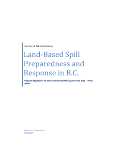 Land-Based Spill Preparedness and Response in B.C.