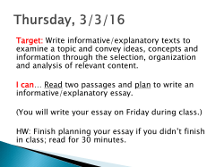 Informational-Explanatory Essay PPT
