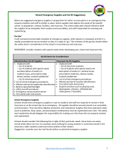1 School Emergency Supplies and Go Kit Suggestions