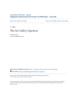 The Art Gallery Question - DigitalCommons@University of Nebraska