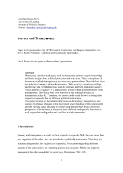 Secrecy and Transparency