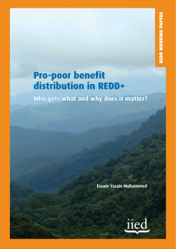 Pro-poor benefit distribution in REDD+ - iied iied
