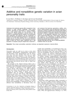 Additive and nonadditive genetic variation in avian personality traits