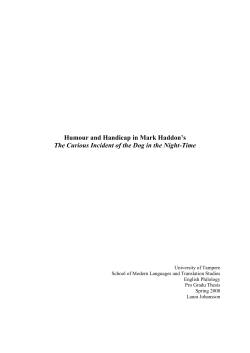 Humour and Handicap in Mark Haddon`s The Curious