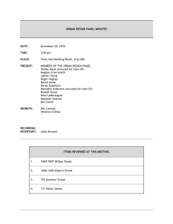 Urban Design Panel Minutes