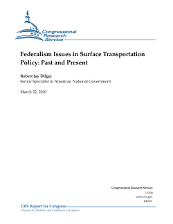 Federalism Issues in Surface Transportation Policy