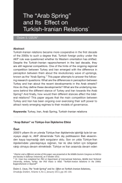 The &acute;Arab Spring&micro; and Its Effect on Turkish Iranian Relations