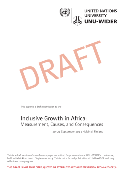 Inclusive Growth in Africa - Instituto de Economia