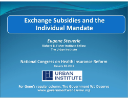 Exchange Subsidies and the Individual Mandate