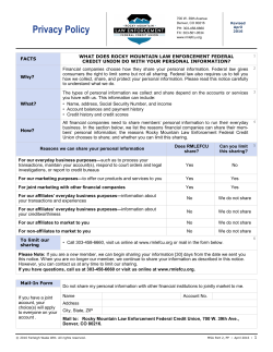 Privacy Policy - Rocky Mountain Law Enforcement Federal Credit