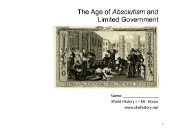 The Age of Absolutism and Limited Government