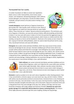 The Household Toxic Tour: Laundry A number of products are likely