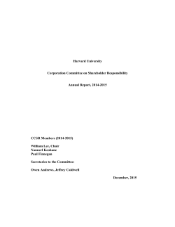 CCSR Annual Report 2015