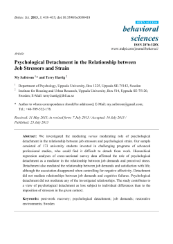 Psychological Detachment in the Relationship between Job