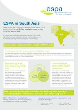 ESPA in South Asia - Ecosystems Services for Poverty Alleviation
