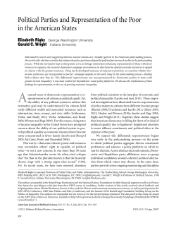 Political Parties and Representation of the Poor in the American States