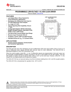 Progrmmable Low-Voltage 1:10 LVDS Clock