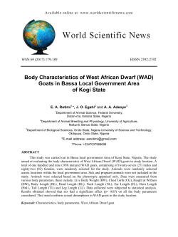 Body Characteristics of West African Dwarf (WAD) Goats in Bassa