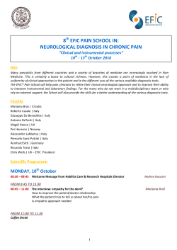 8 efic pain school in: neurological diagnosis in chronic pain