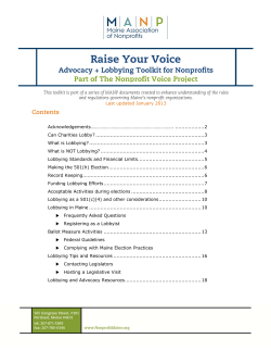 Raise Your Voice: Advocacy + Lobbying Toolkit