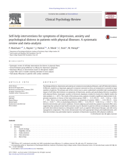 Self-help interventions for symptoms of depression, anxiety and