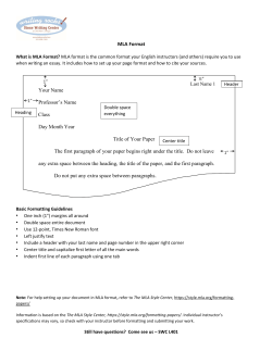 MLA Format - Del Mar College
