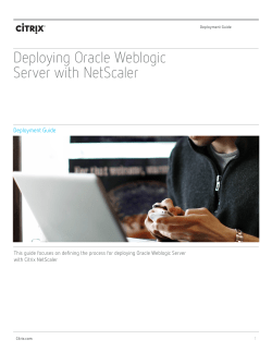 Deploying Oracle Weblogic Server with NetScaler