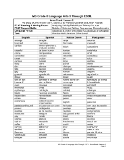 MS Grade 6 Language Arts 1 Through ESOL