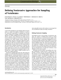 Defining Noninvasive Approaches for Sampling of Vertebrates