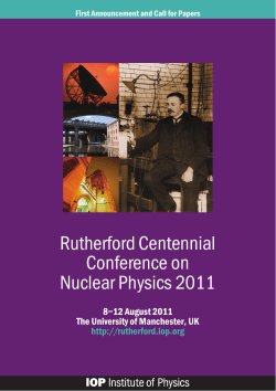 First Announcement - Rutherford Centennial Conference on Nuclear
