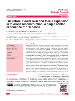 Full retroauricular skin and fascia expansion in microtia reconstruction