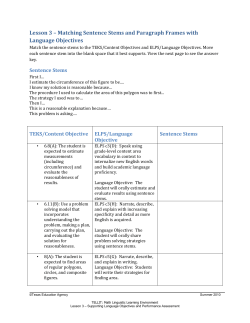 Matching Sentence Stems and Paragraph Frames with Language